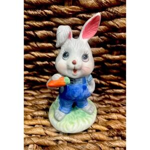 Vintage Enesco Rabbit Bunny Easter Decor Porcelain Figurine Made In Taiwan EUC!